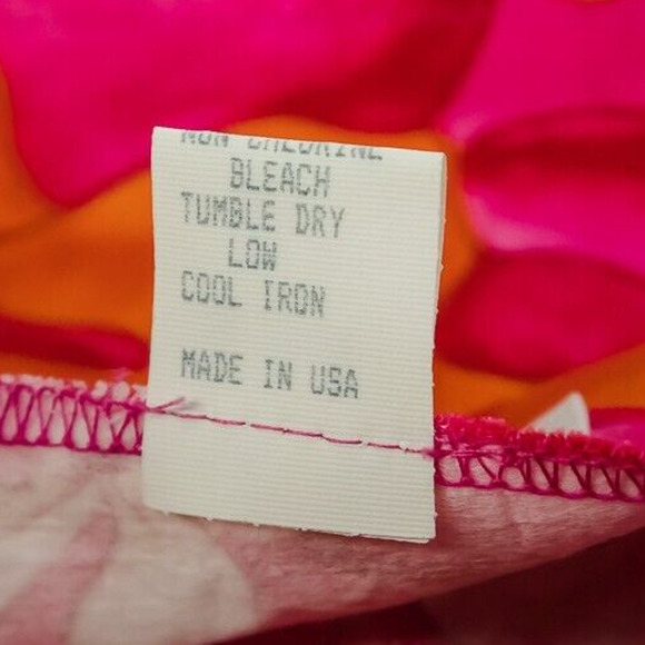 Talbots Size 14 Pink Hawaiian Tropical Floral Print Wrap Tie Midi Cotton Skirt - Picture 5 of 6